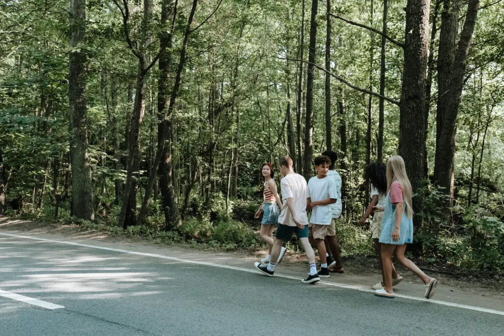 Participants enjoying a day trip outing together